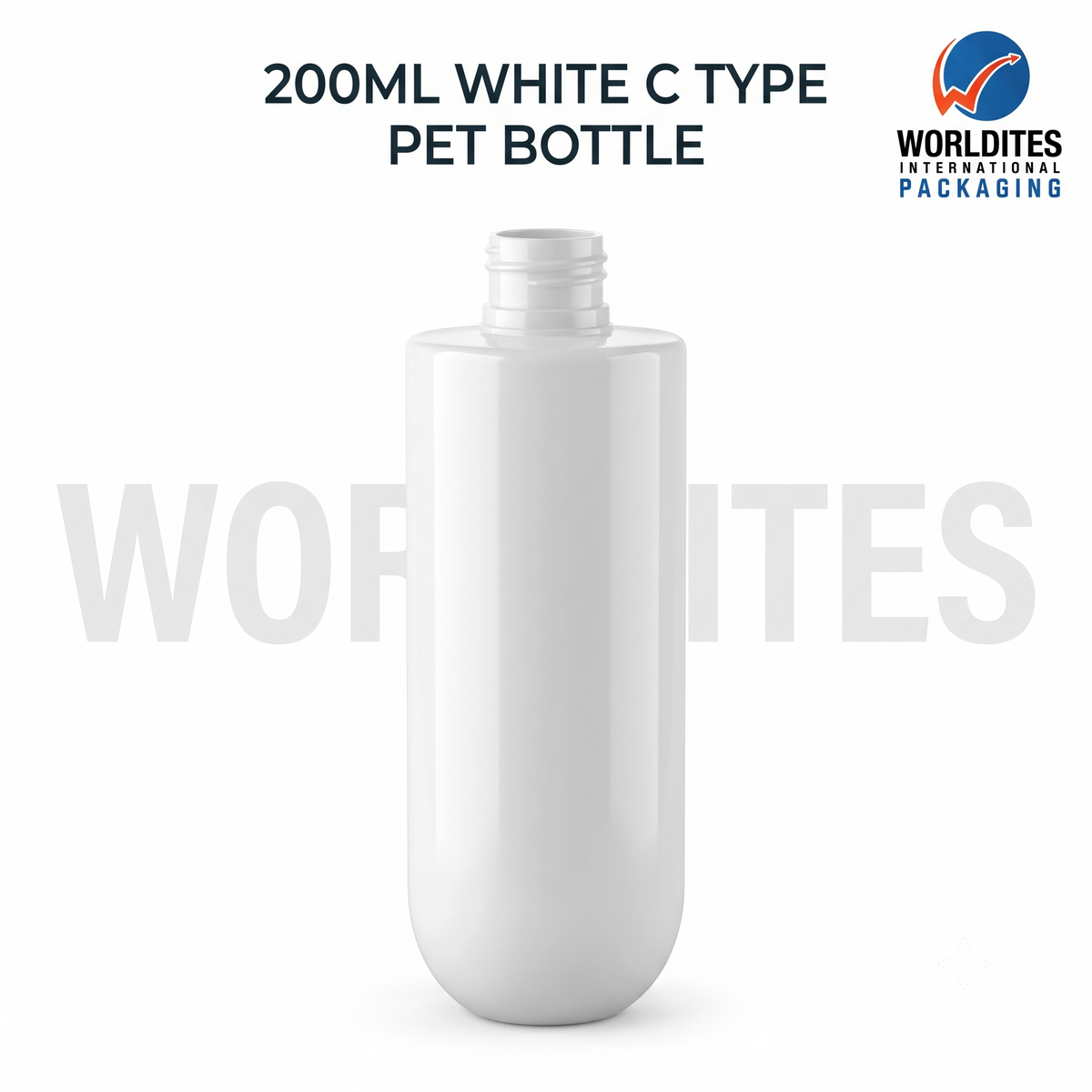 200ml C - Type White PET Bottle for Cosmetic & Personal Care Packaging