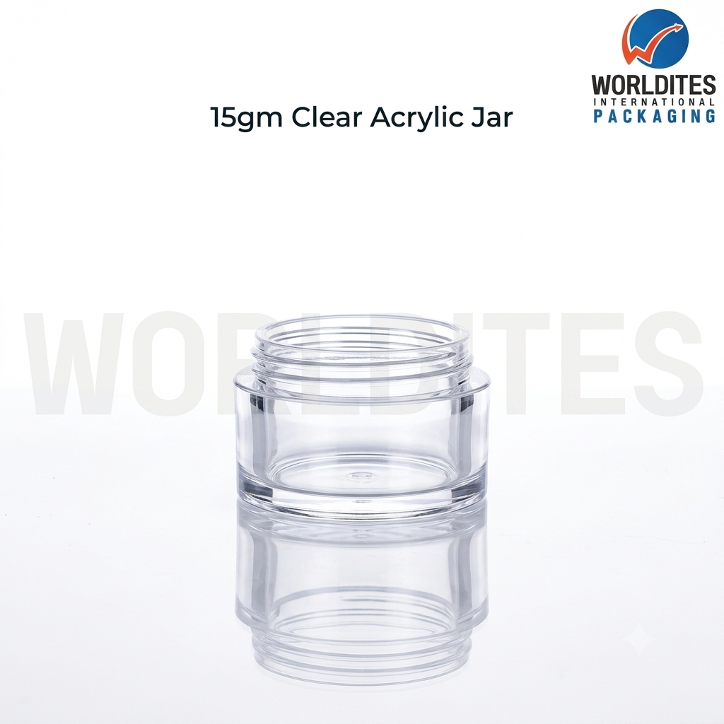 15GM Acrylic SAN Jar for Cosmetic & Skincare Packaging | Premium Clear Cosmetic Jar
