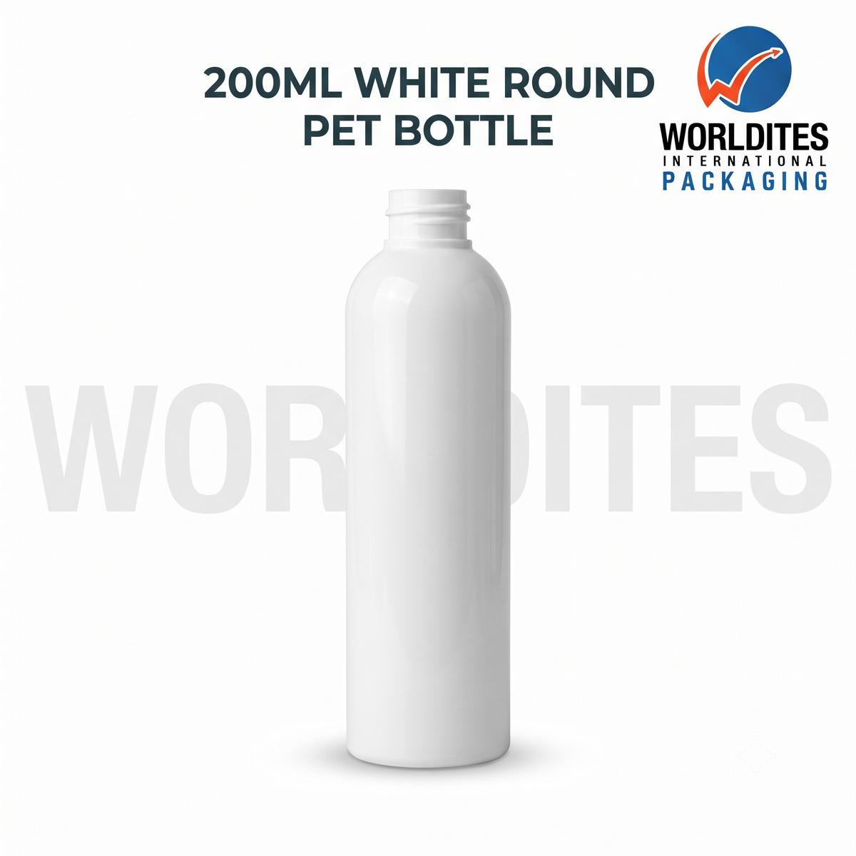 200ml White Round PET Bottle for Cosmetic & Personal Care Packaging