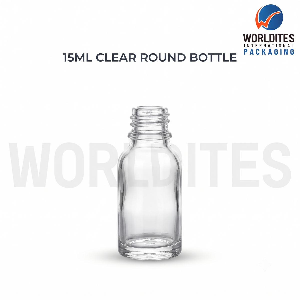 15ml Clear Round Glass Dropper Bottle for Skincare & Cosmetic Products