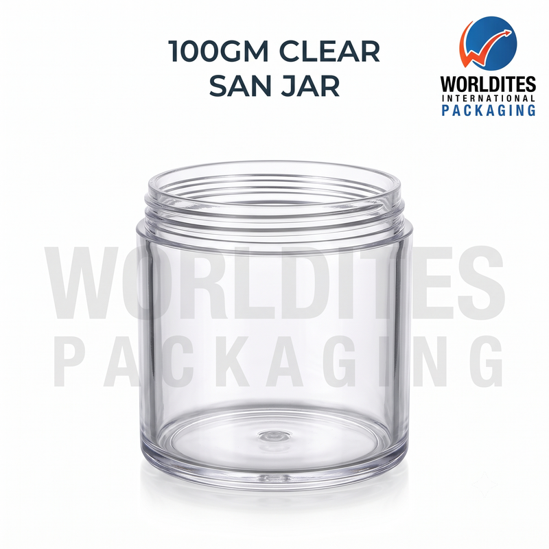 100GM Acrylic SAN Jar for Cosmetic & Skincare Packaging | Premium Clear Cosmetic Jar