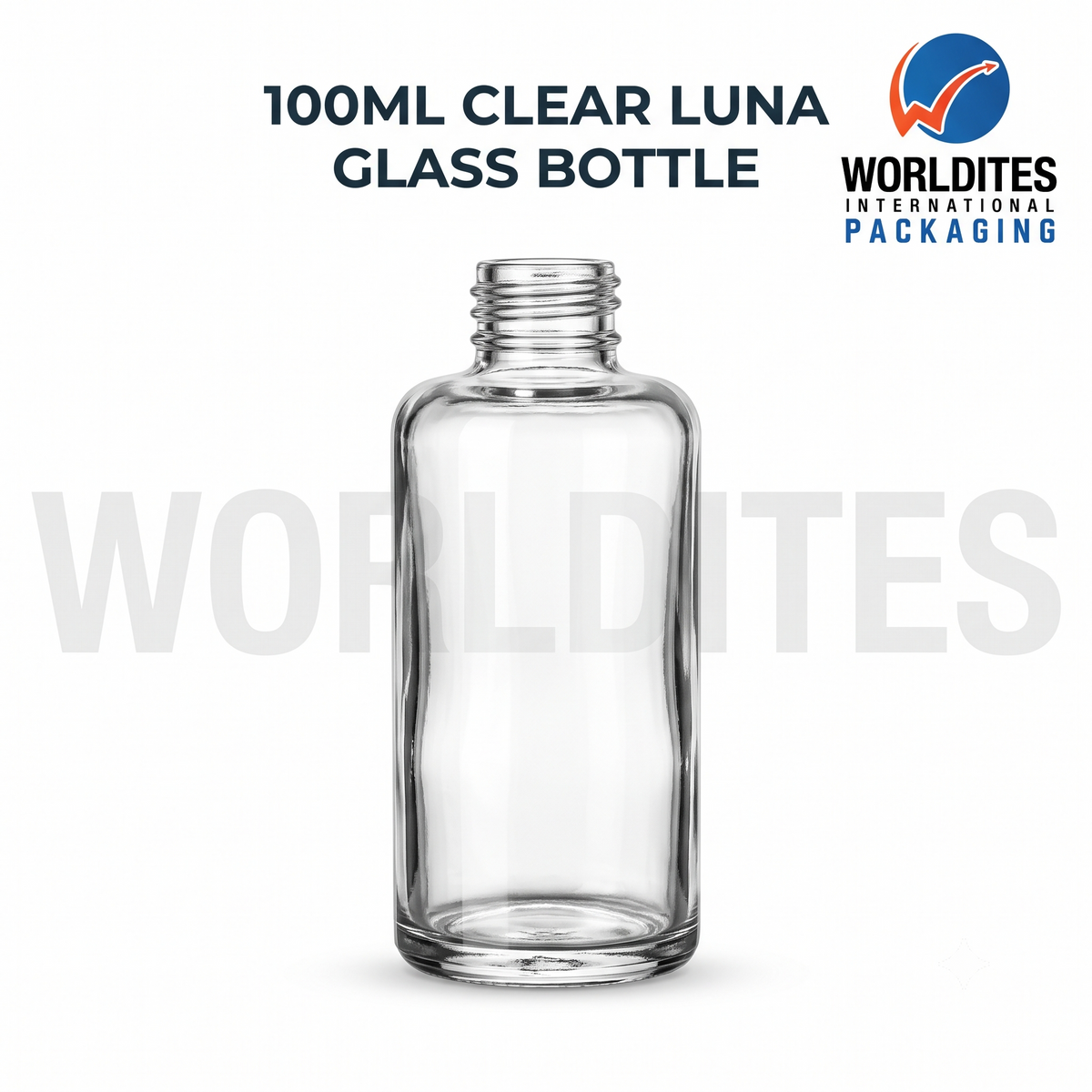 100ML Luna Clear Glass Bottle for Skincare & Cosmetic Products