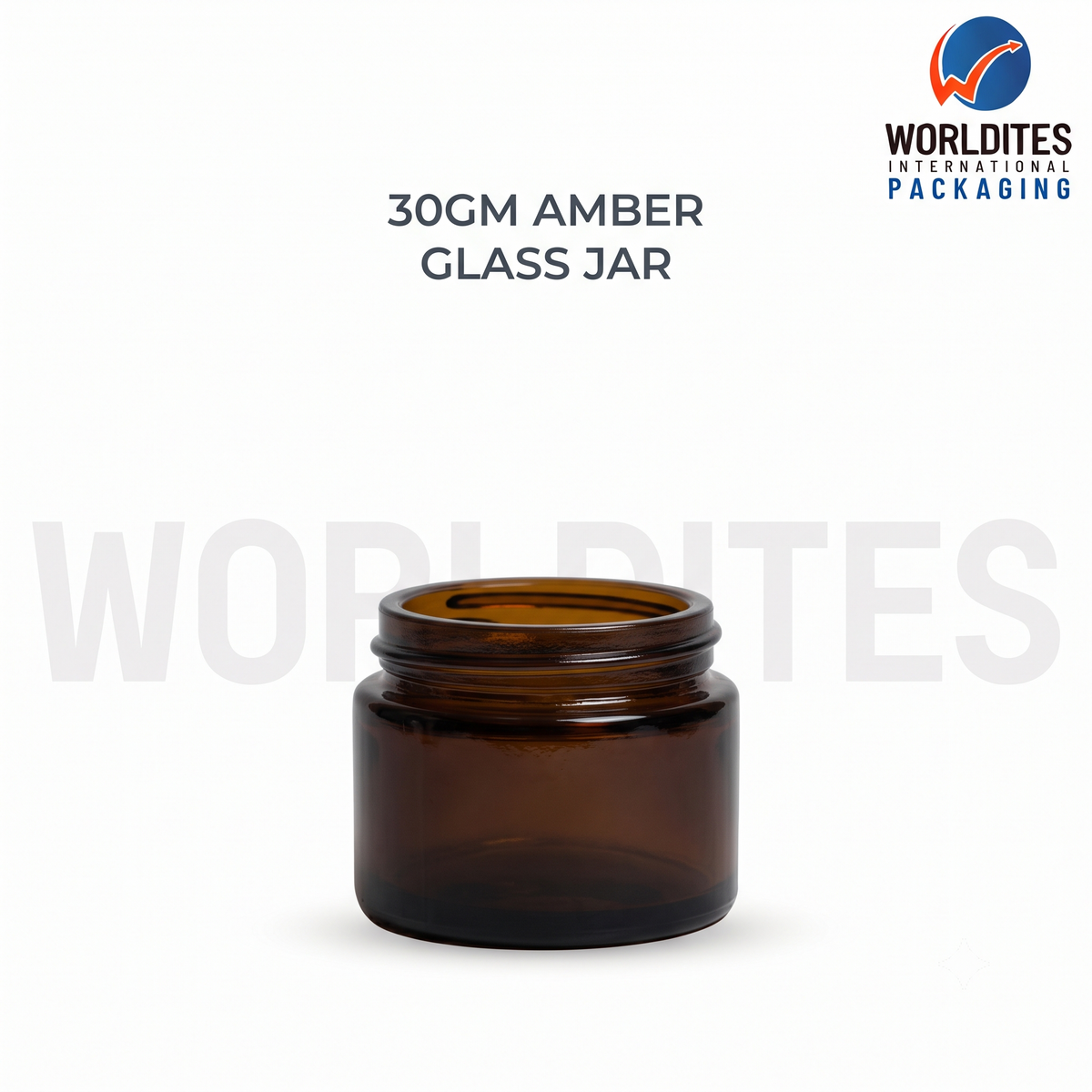 30g Amber Glass Cosmetic Jar for Cream & Skincare Products