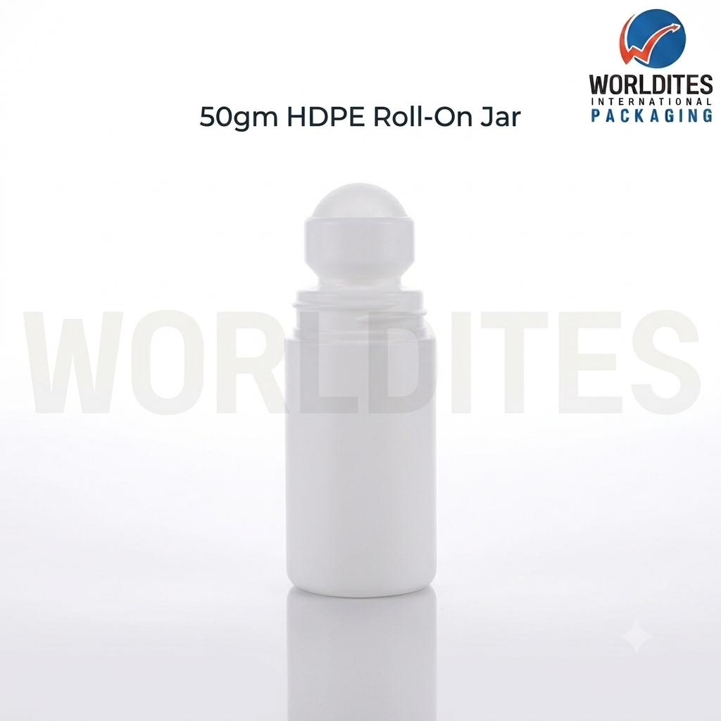 50ML HDPE Roll On Bottle for Cosmetic & Personal Care Products | Roll-On Packaging Bottle