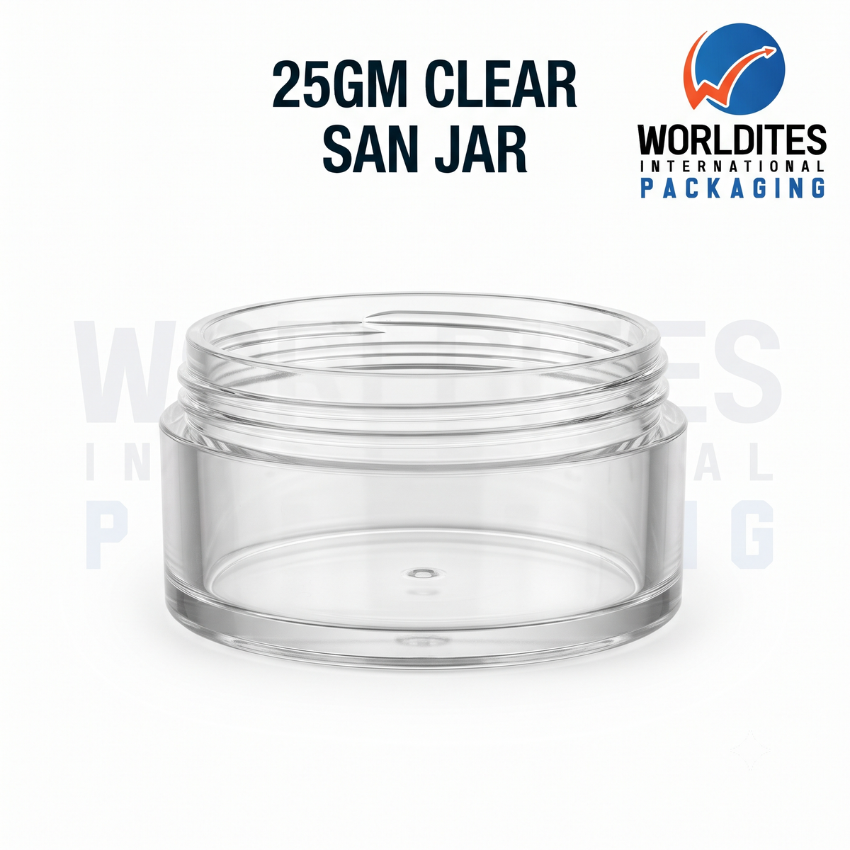 25GM Acrylic SAN Jar for Cosmetic & Skincare Packaging | Premium Clear Cosmetic Jar