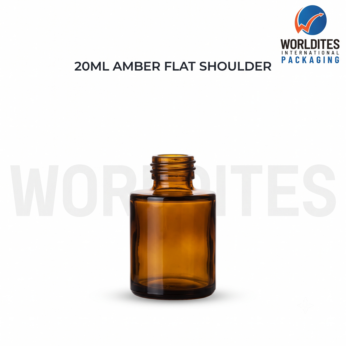 20Ml Amber Flat Shoulder Glass Dropper Bottle For Skincare & Cosmetics Products