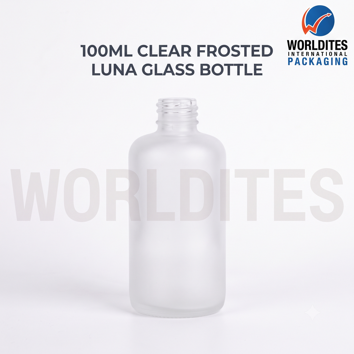 100ML Luna Clear Frosted Glass Bottle for Skincare & Cosmetic Products