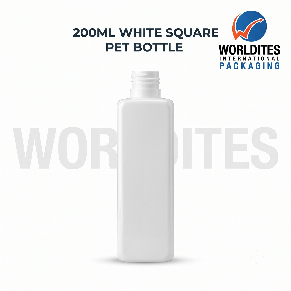 200ml White Square PET Bottle for Cosmetic & Personal Care Packaging