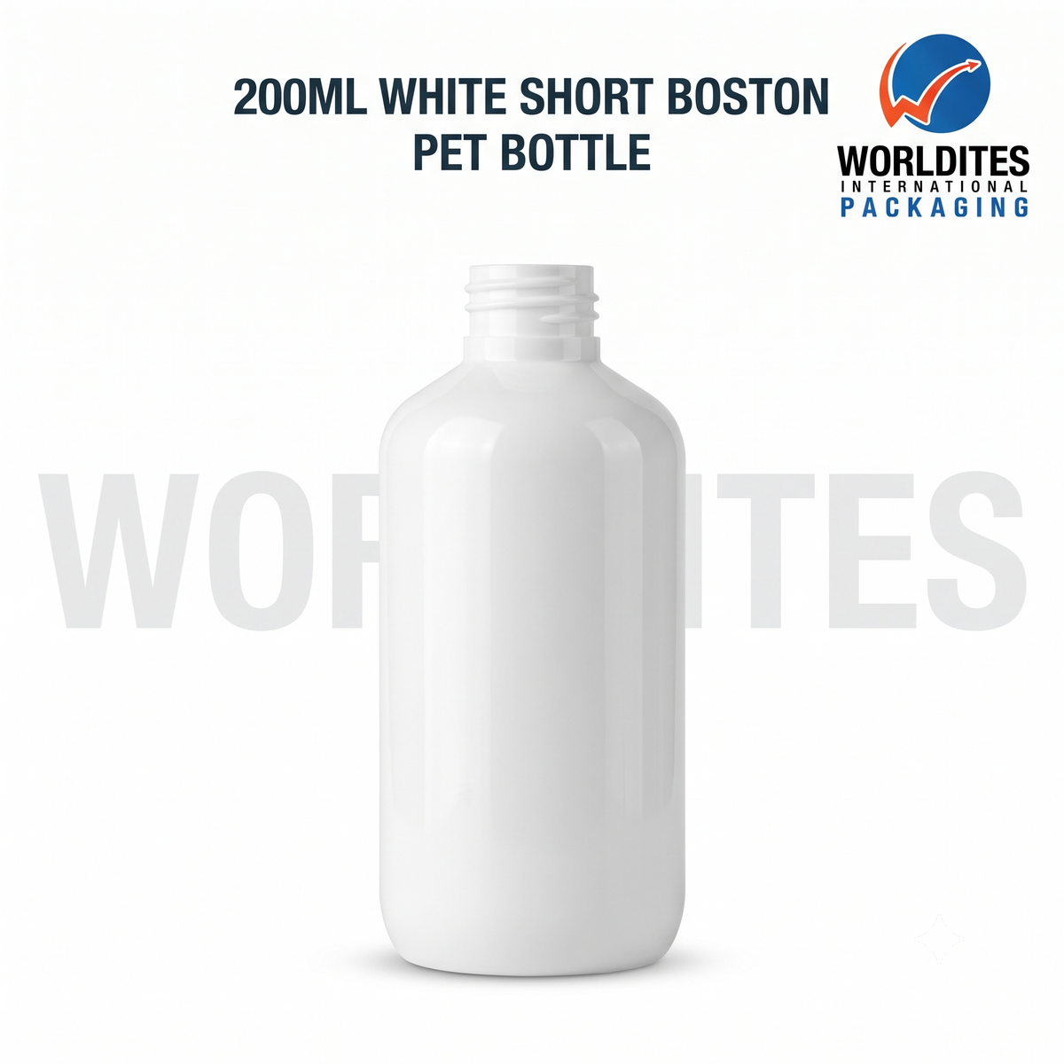 200ML White Short Boston PET Bottle for Cosmetic & Personal Care Packaging