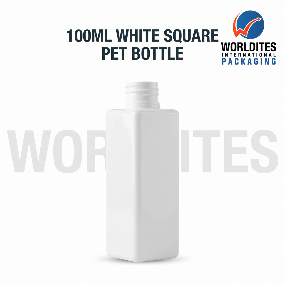 100ml White Square PET Bottle for Cosmetic & Personal Care Packaging