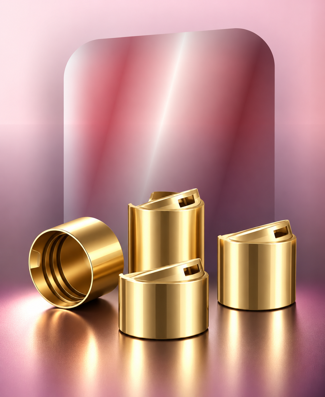 Metallized disc-top caps