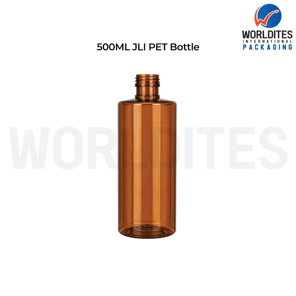 500ml Amber Sleek PET Bottle for Cosmetic & Personal Care Packaging