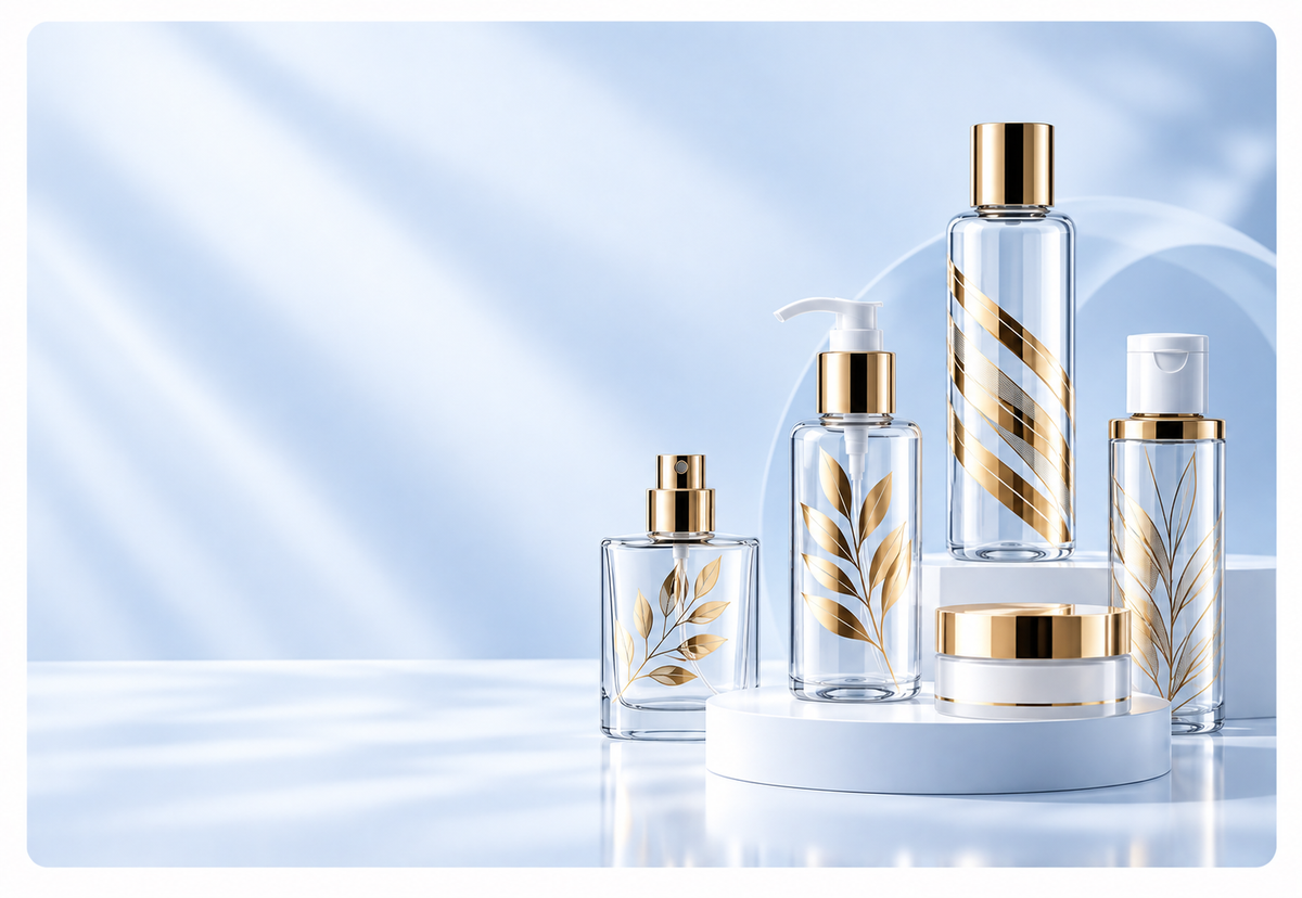 Premium foil printed glass bottle
