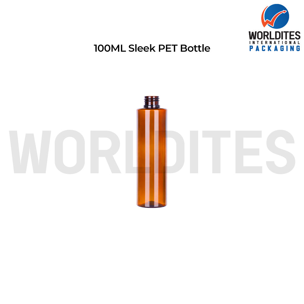 100ml Amber Sleek PET Bottle for Cosmetic & Personal Care Packaging