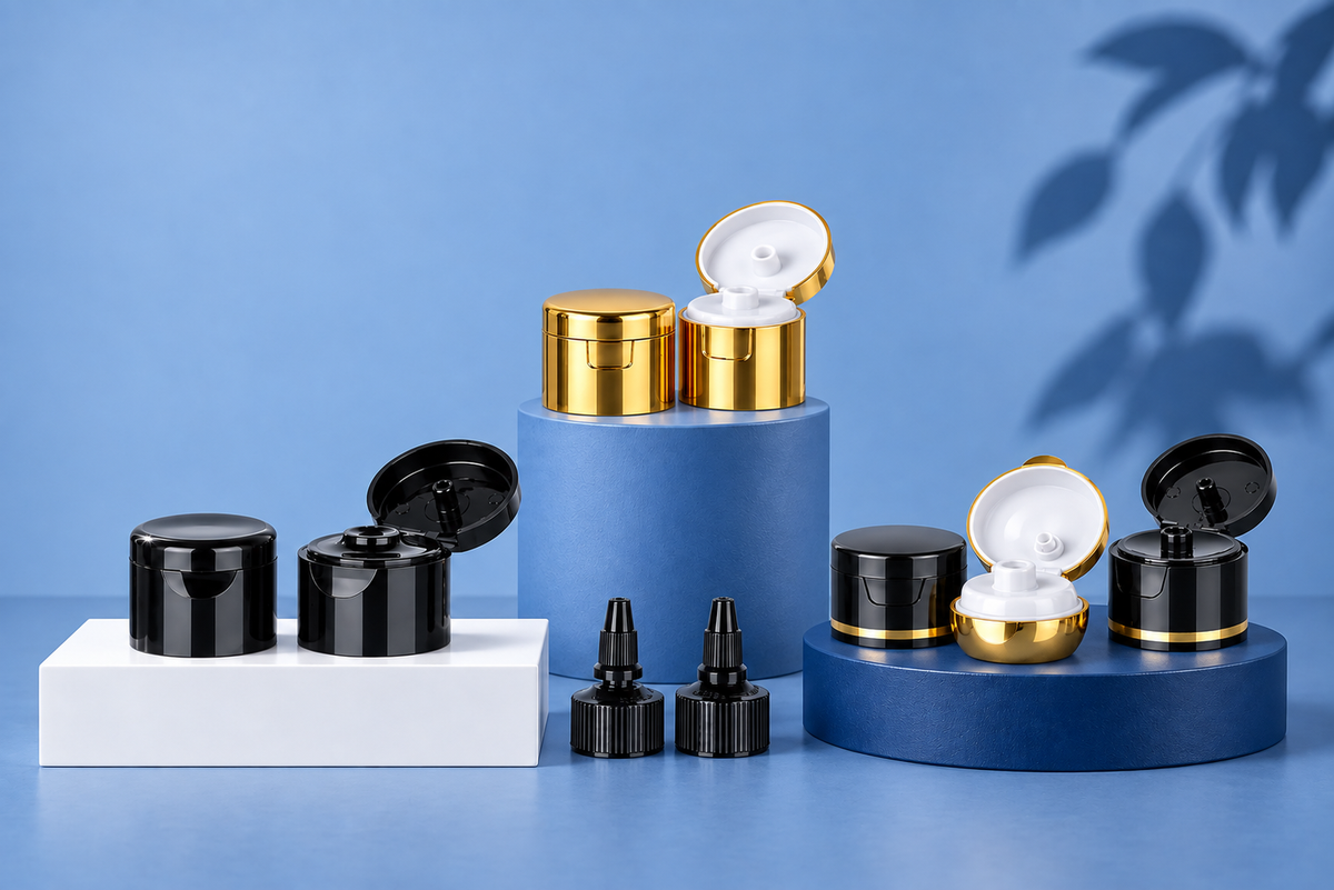 Premium metallized cosmetic caps