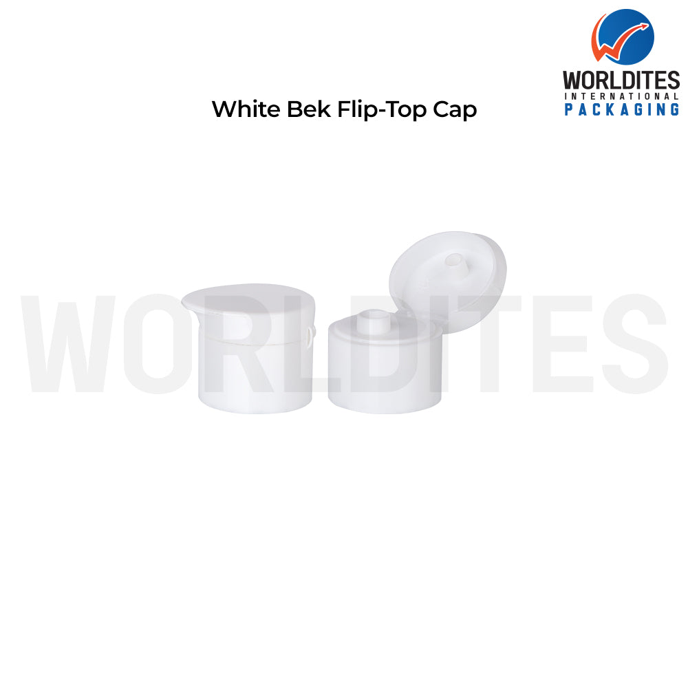 24mm White beek Flip Top Cap for Cosmetic Bottles | Plastic Bottle Closure