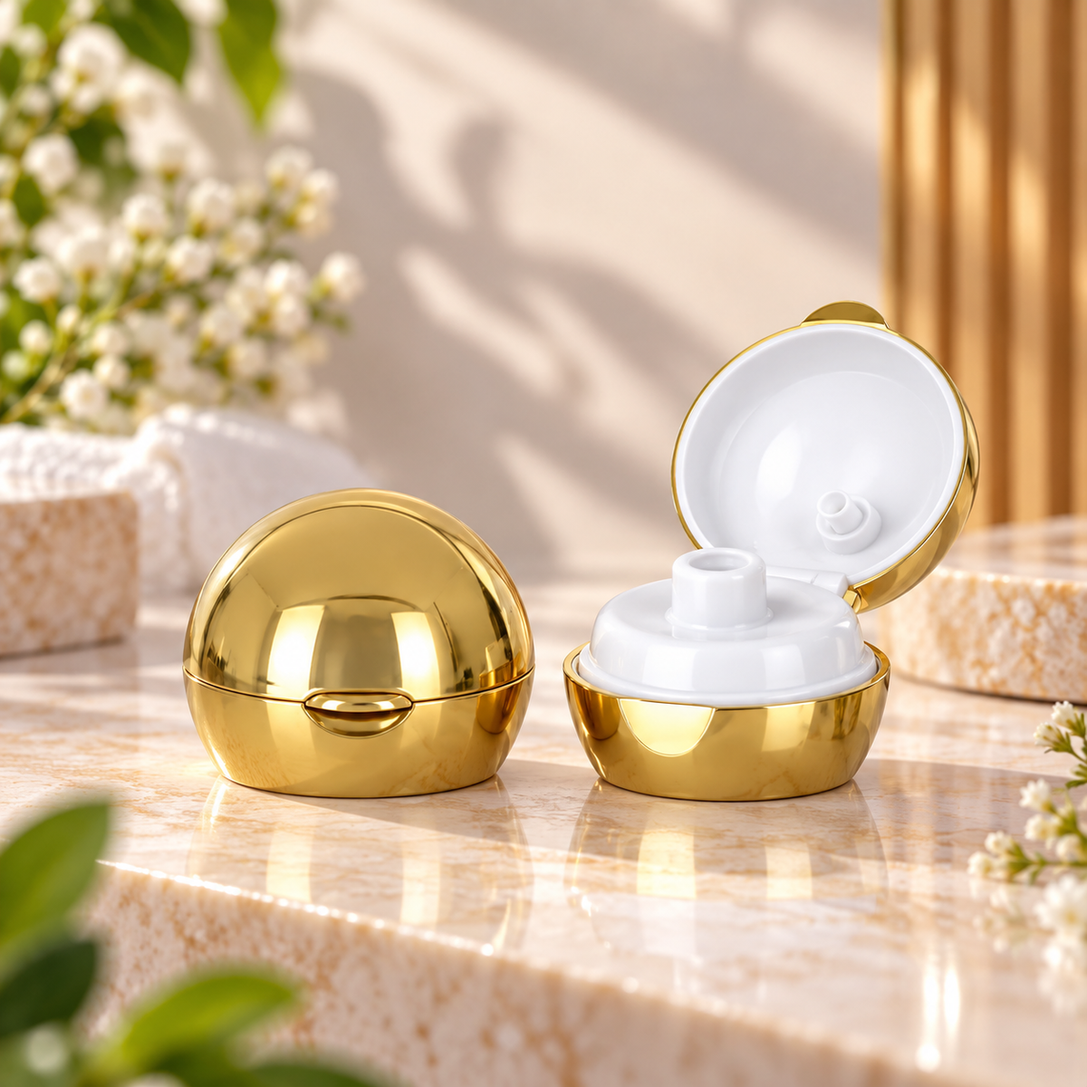 Premium metallized packaging cap